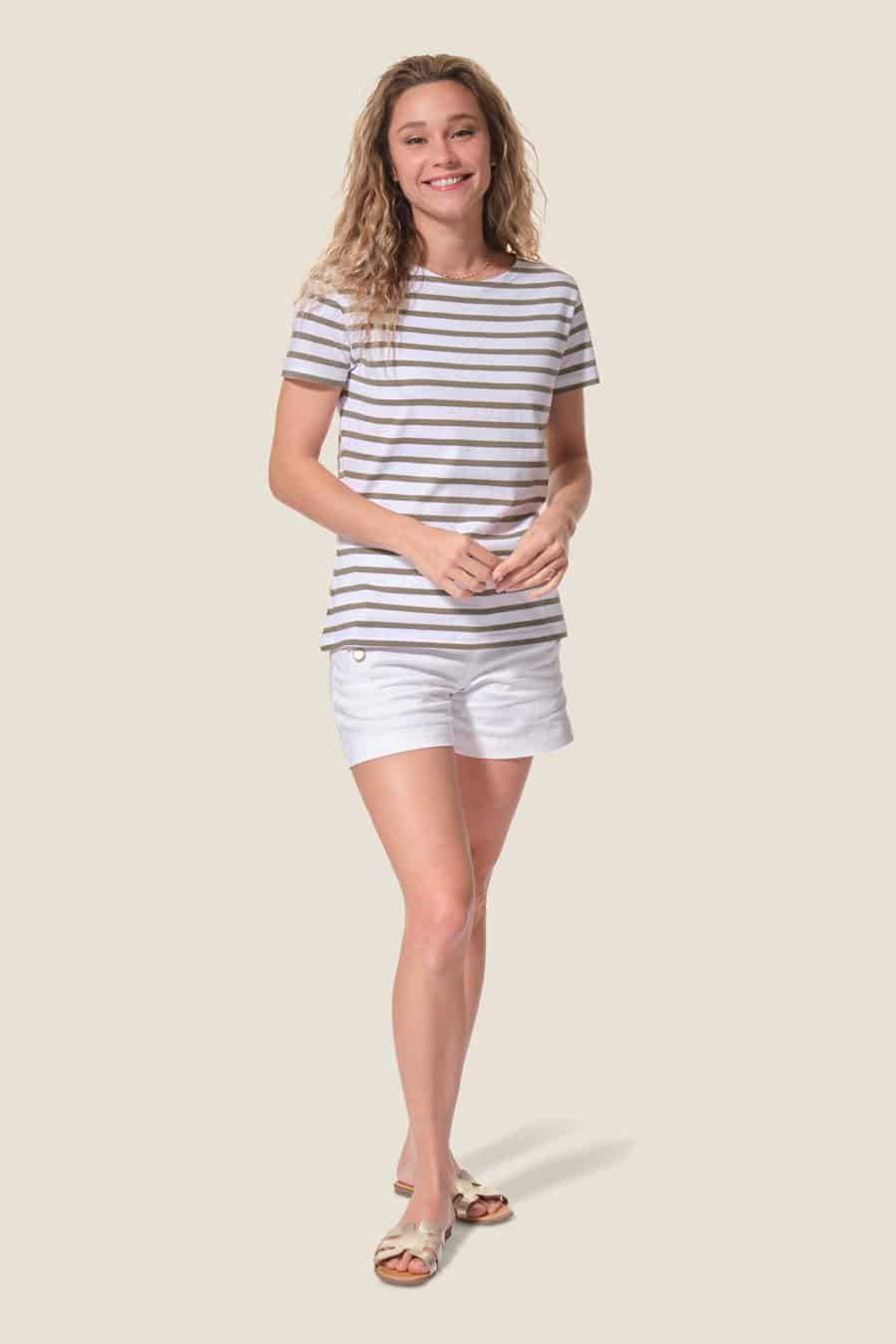 Women's Regatta: Hublot short-sleeved mariniere in navy blue Regate Femme : mariniere manches courtes Hublot mode marine