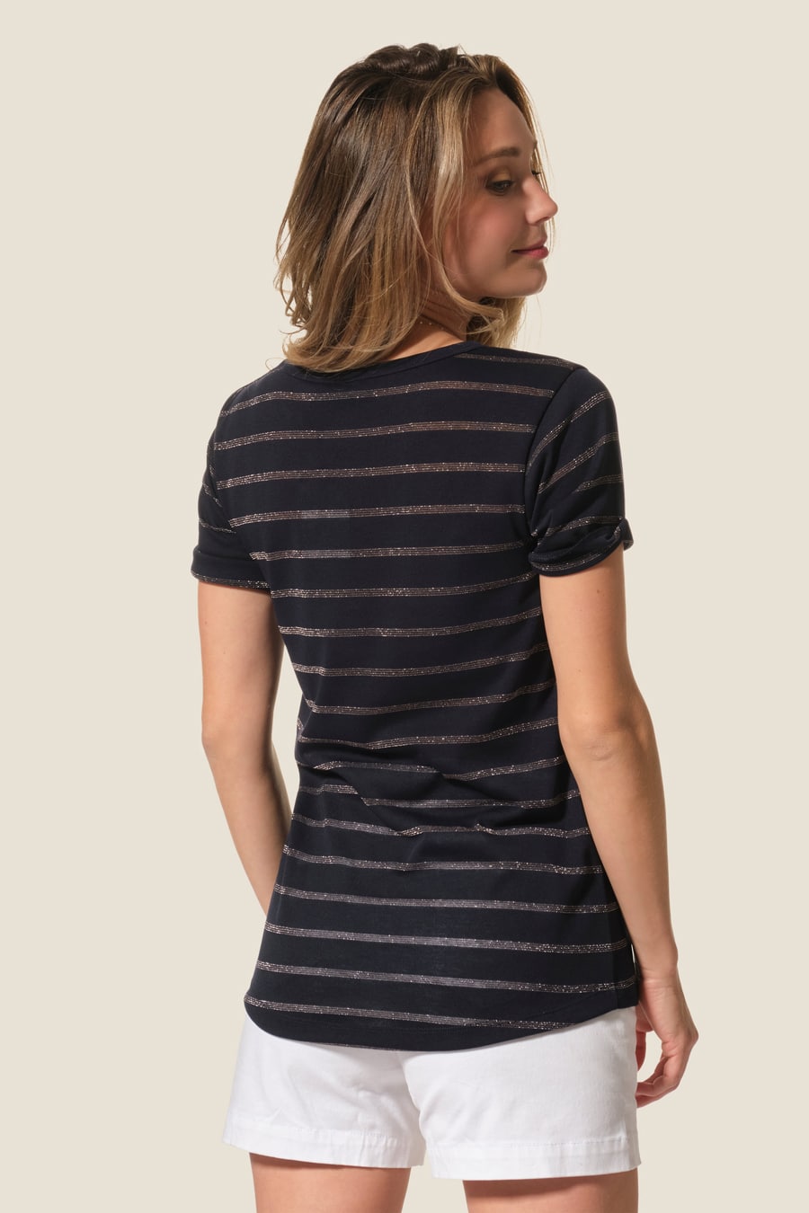 Jolisse: Hublot navy short-sleeved sailor jacket Jolisse : marinière manches courtes Hublot mode marine