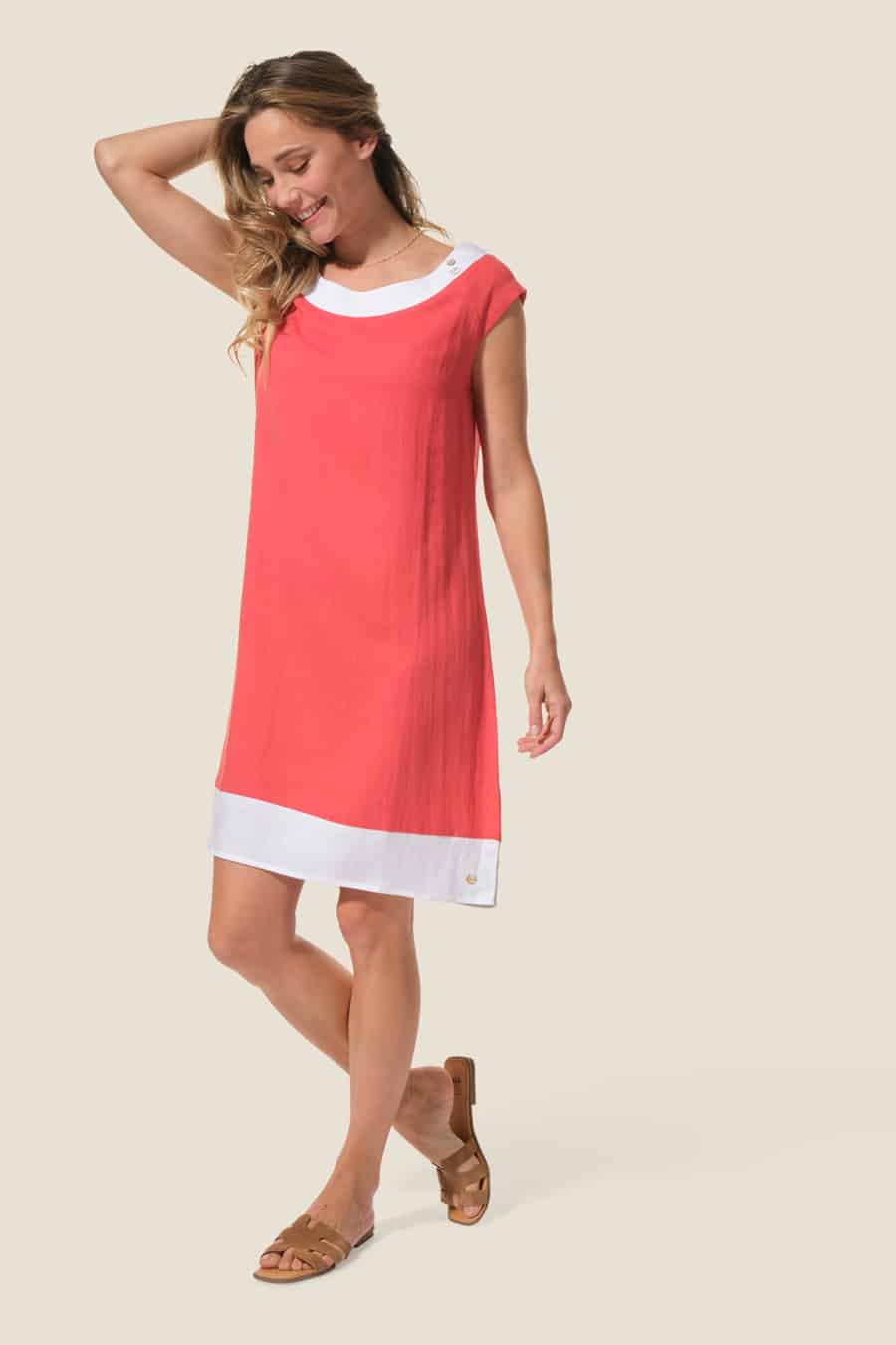 Louna : navy Hublot linen dress Louna : robe lin  Hublot mode marine