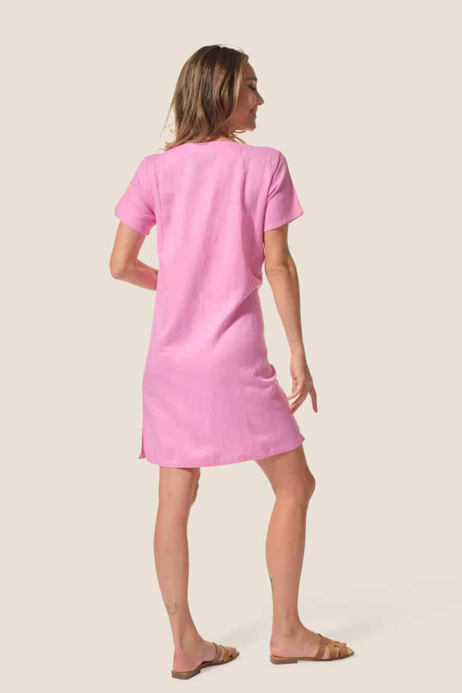 Majorque : robe lin  Hublot mode marine Majorque : robe lin  Hublot mode marine