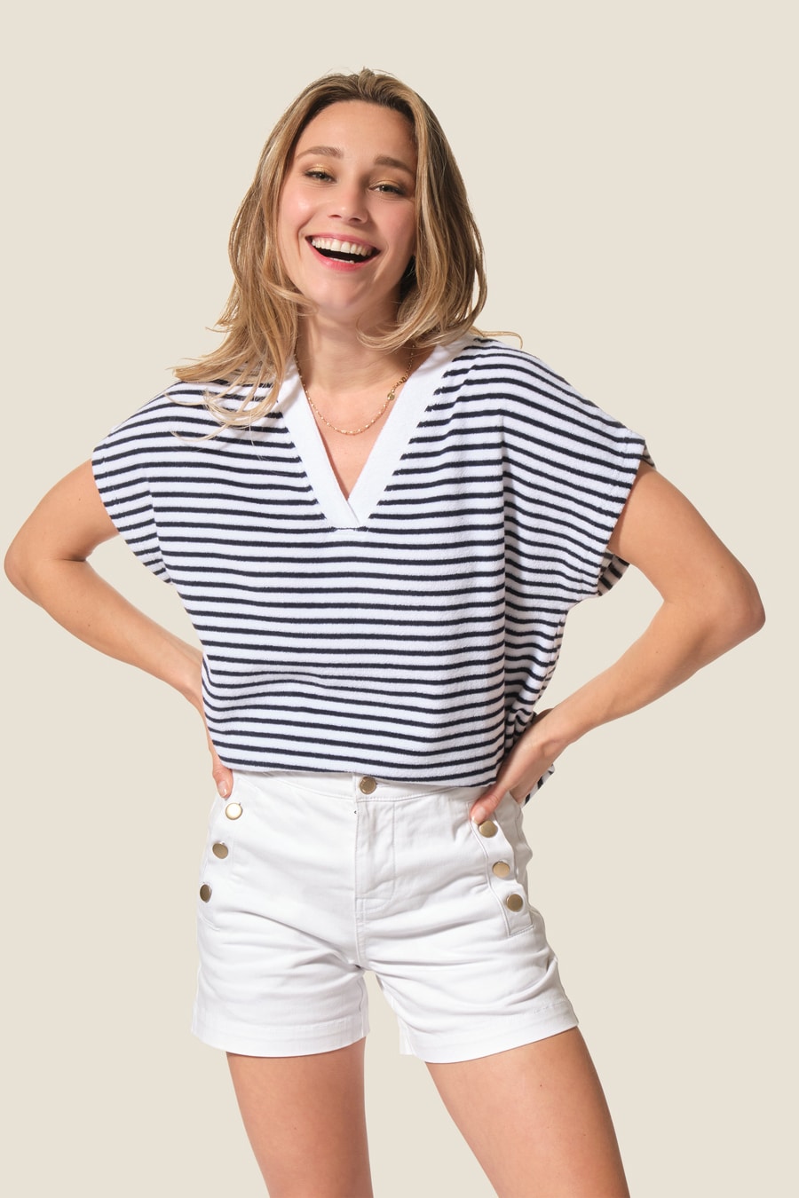 Malwina : tee-shirt éponge Hublot mode marine