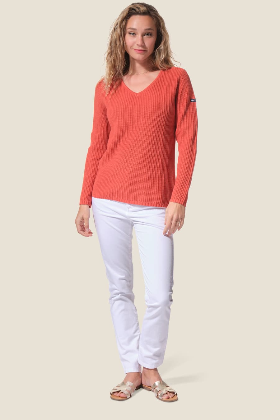 Pivoine : Hublot navy V-neck jumper Pivoine : pull col V Hublot mode marine